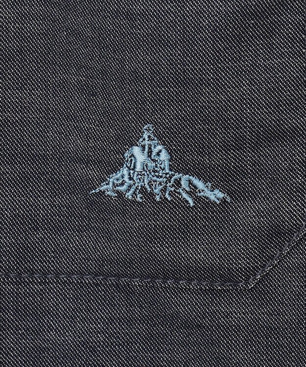 SHARE PARK MENS 【UVカット・撥水・ストレッチ】イージーデニムノーカラーシャツ ネイビー系