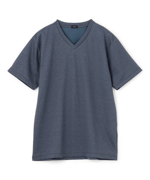 JOSEPH HOMME ハイゲージリネンジャージー　Vネックカットソー ダルブルー系
