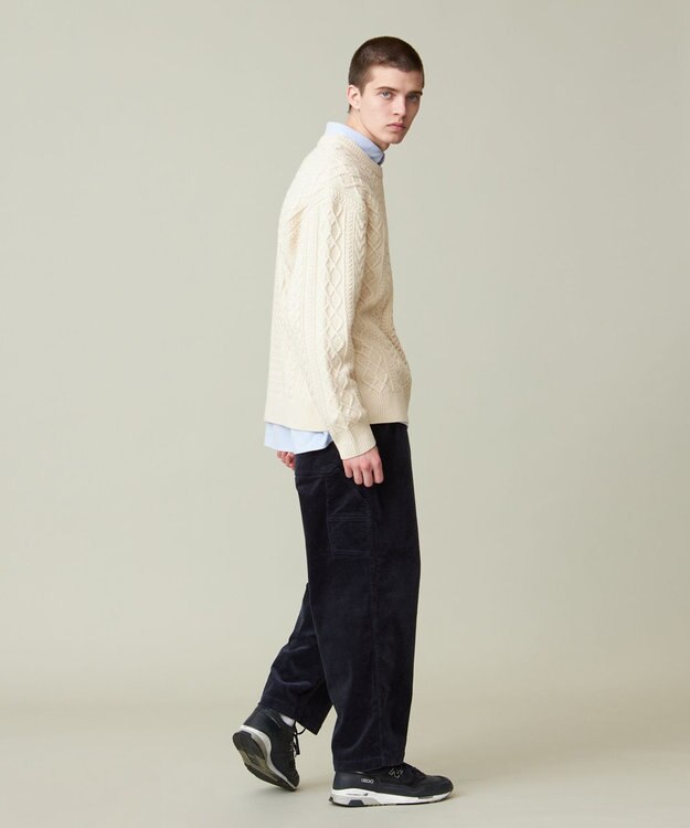 J.PRESS YORK STREET 【UNISEX】アランケーブルニット アイボリー系