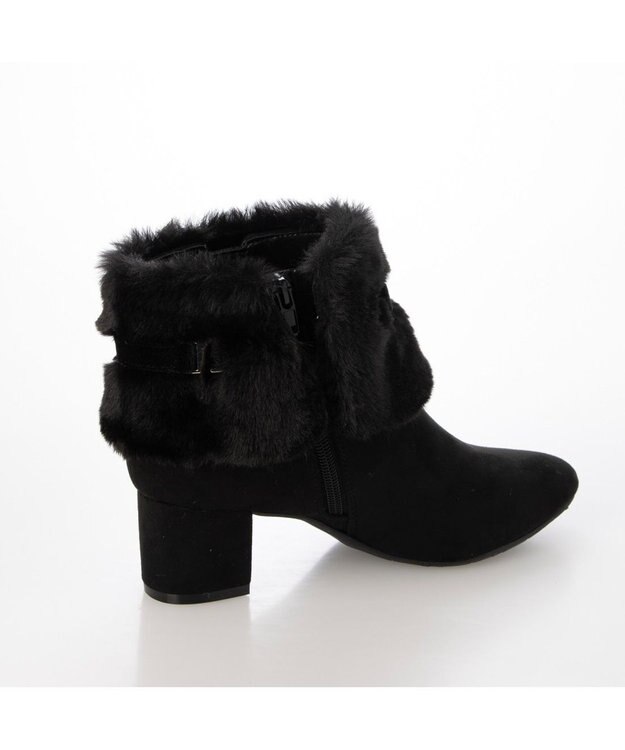 ing <Pitti>4WAYファービジューリボンベルトショートブーツ ブラックスエード