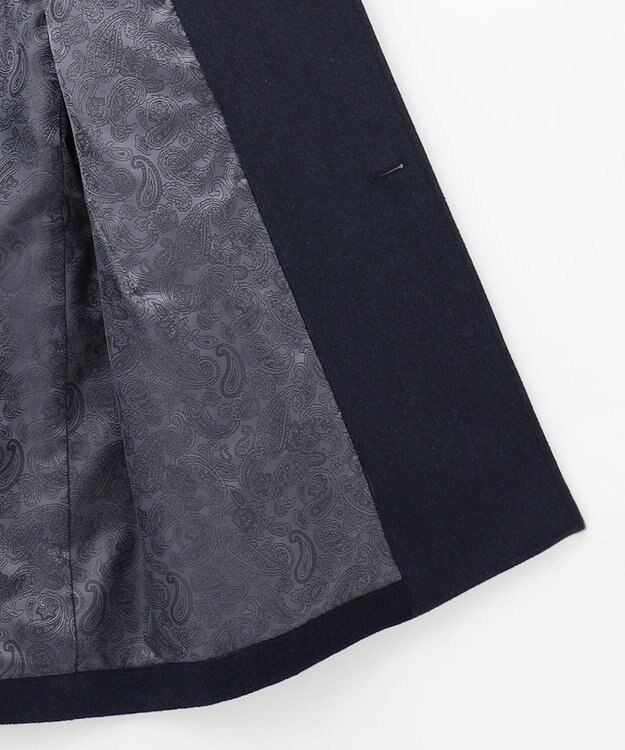 JOSEPH ABBOUD 【ソフト/軽量/JAPANファブリック】 アンゴラウールビーバー ステンカラー コート ネイビー系