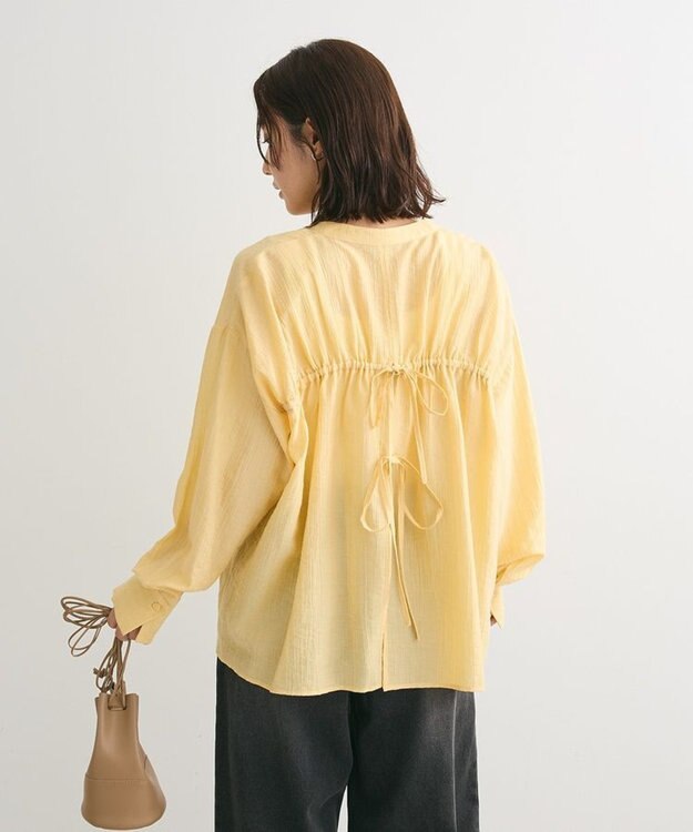 Green Parks バックシャンバンドカラーシャツ Yellow