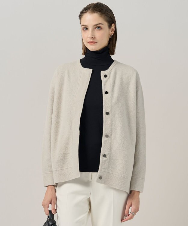 ICB ミルドウール ニットブルゾン トープ系