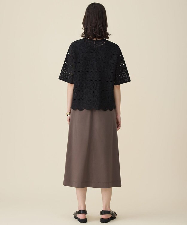 自由区 エンブロイダリー ニット ブラック