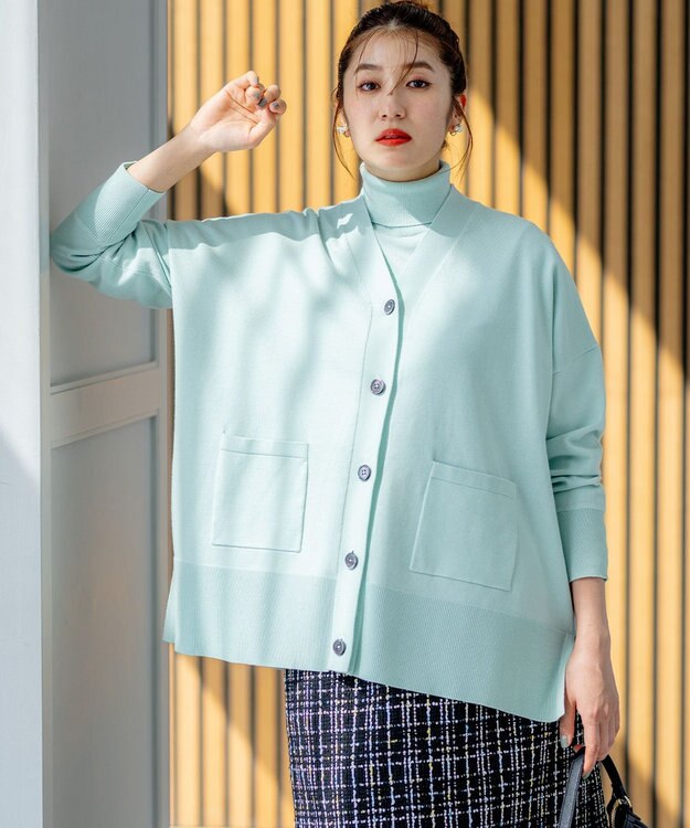 組曲 ビックシルエット カーディガン グリーン系