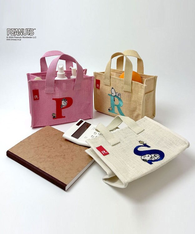 ROOTOTE 8599【スヌーピー】IP.ベビールー.ボックスジュート.ピーナッツ-9D 01：R-ベージュ