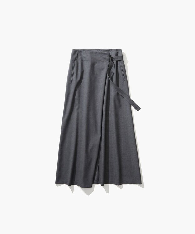 ATON WOOL TROPICAL | ラップドスカート TOP GRAY