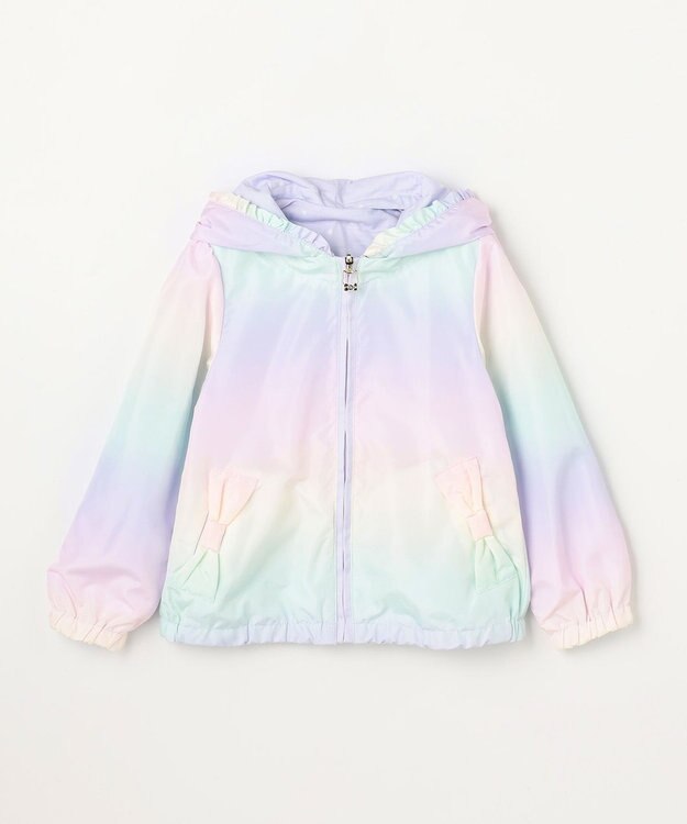 ANY KIDS 【フード取り外し/洗濯機可能】撥水加工リバーシブルゾン レインボー