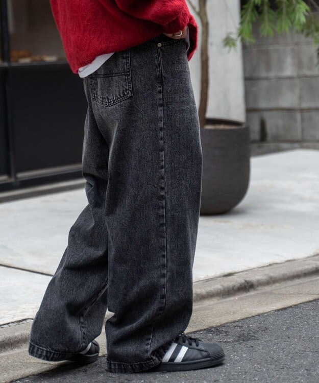 WEGO スケーターズ　タックワイドデニムパンツ ブラックその他
