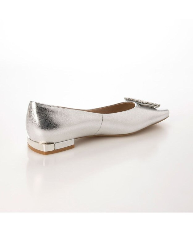 MODE ET JACOMO <MODE ET JACOMO>ビジューモチーフフラットパンプス シルバー