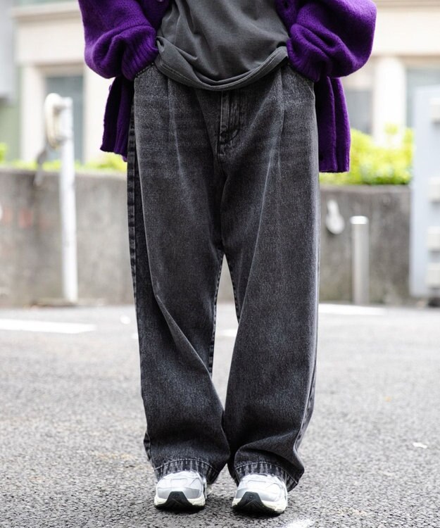 WEGO スケーターズ　タックワイドデニムパンツ ブラックその他