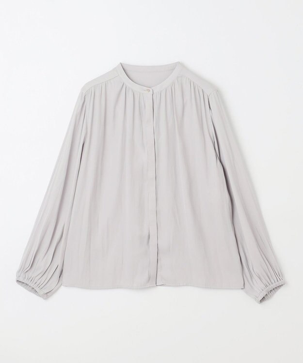 ANY 【洗濯機可能】とろみギャザーブラウス グレージュ