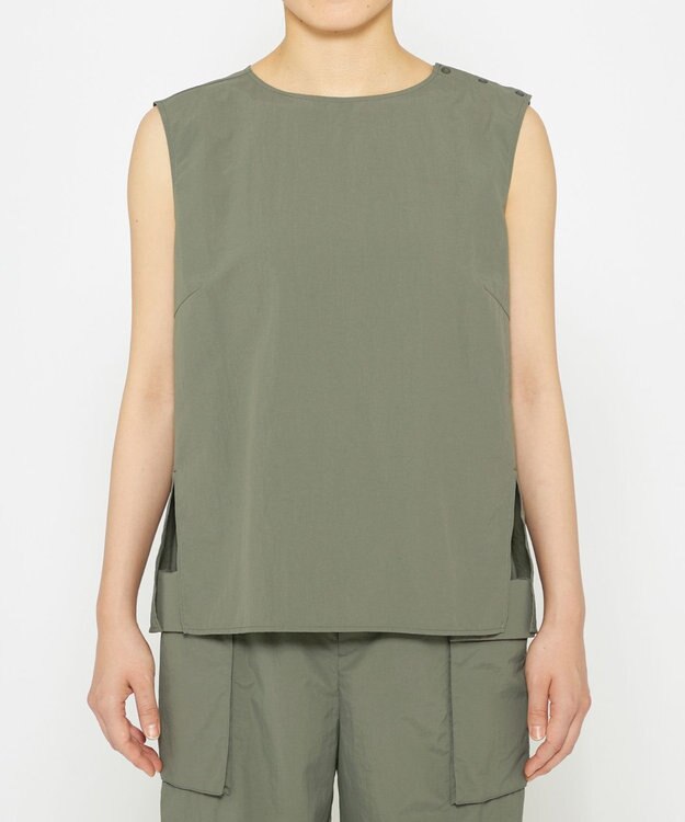 uncrave 【撥水・洗濯機洗い可】ライトプルーフナイロン ブラウス（uncrave WHITE） カーキ