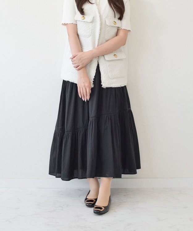 Bridget Birkin 【Bridget Birkin】スクエアバックルフラットシューズ ブラックエナメル