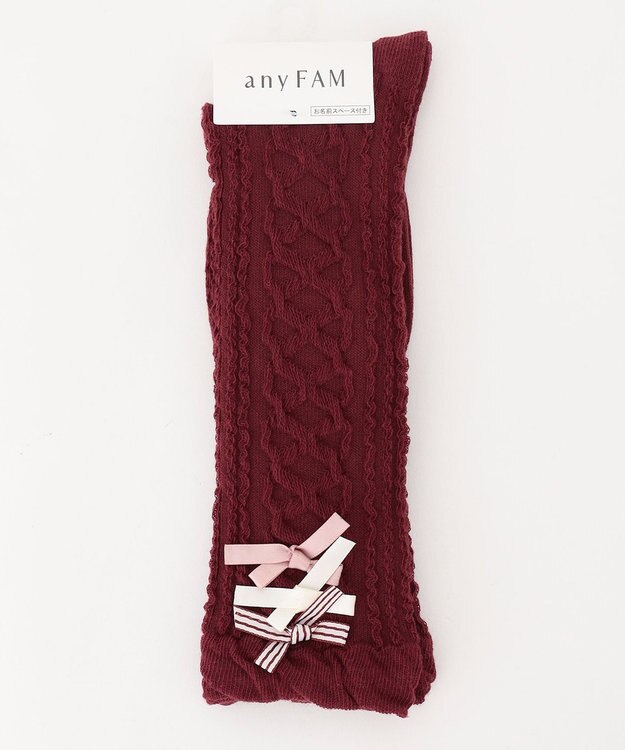 ANY KIDS ハイソックス（マルチリボン） ワイン