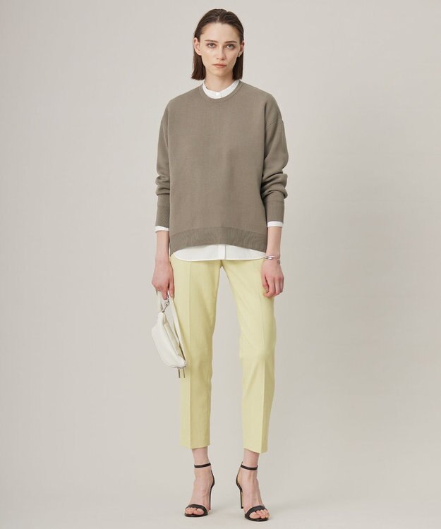 ICB 【WEB限定カラーあり・洗える】コットンポリエステルスムース  ニットプルオーバー カーキ系