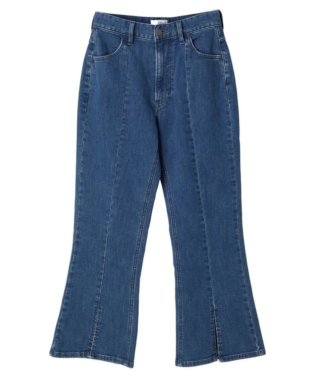 earth music&ecology Ｌｅｅ×ｅ．ｍ．ａ．ｅ．スリットフレアデニムパンツ Light Indigo