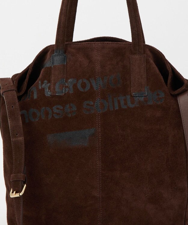 russet ステンシルデザインスエード2WAYトートバッグ(CE-1639) D.Brown