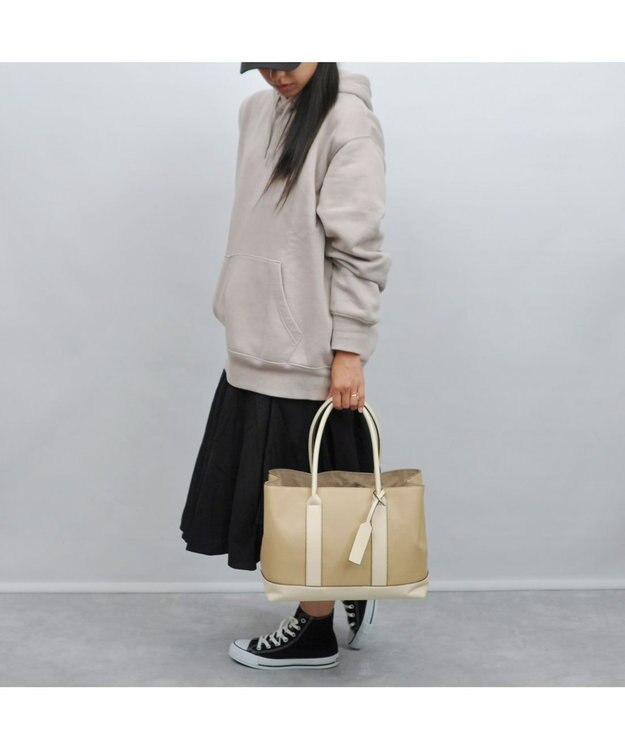 UNBILLION cachecache パーテーションPUトートバッグL ベージュ