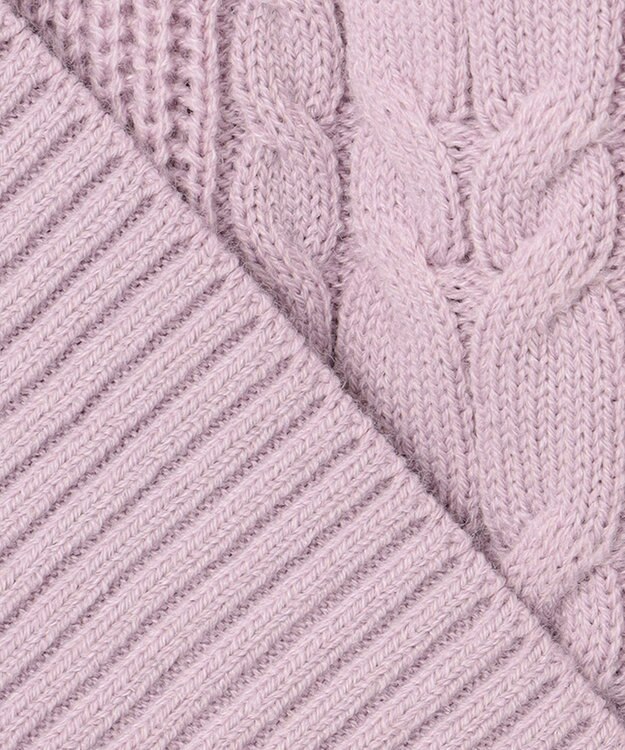 ANY SIS 【洗える】スフレケーブルパフスリーブ ニット ペールピンク