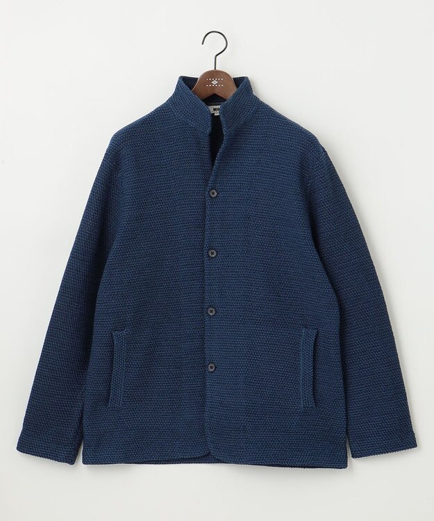 JOSEPH ABBOUD 【キングサイズ・軽くて洗える】ストローヤーンニット カーディガン ネイビー系