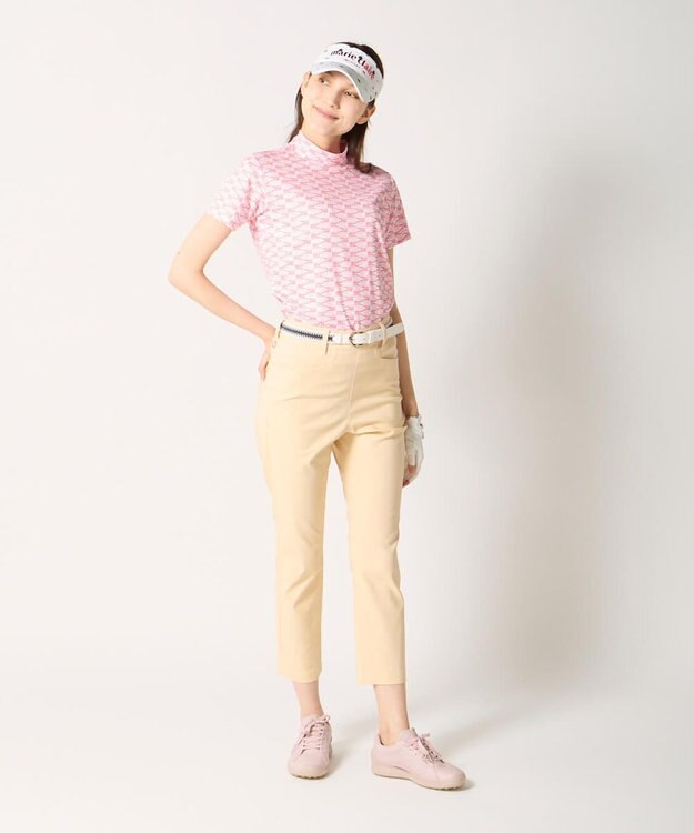 FILA GOLF／marie claire 【Marie claire sports】ロゴ柄モックネックシャツ ピンク