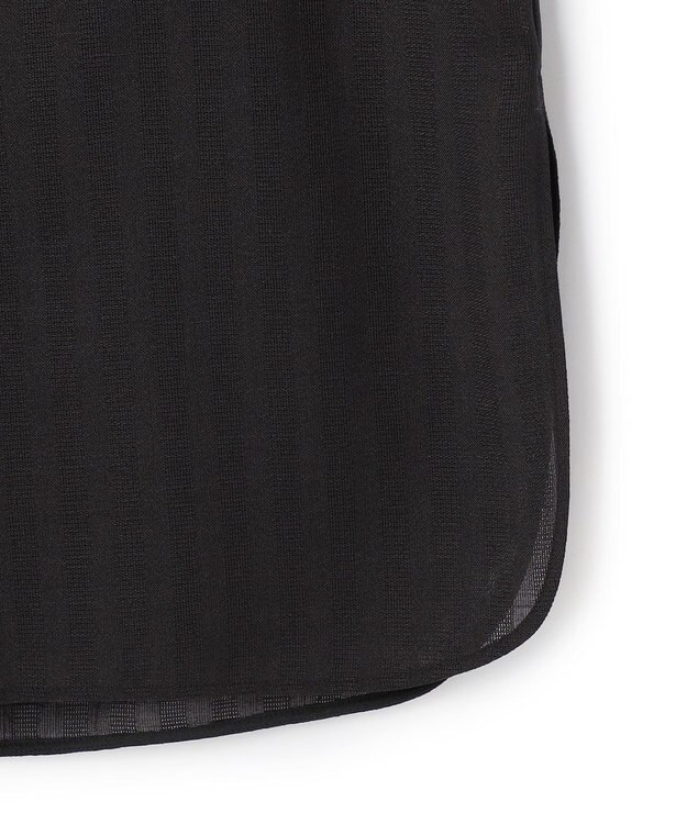 BEIGE， GOSHE / サテン切替 シアースタンドブラウス Black