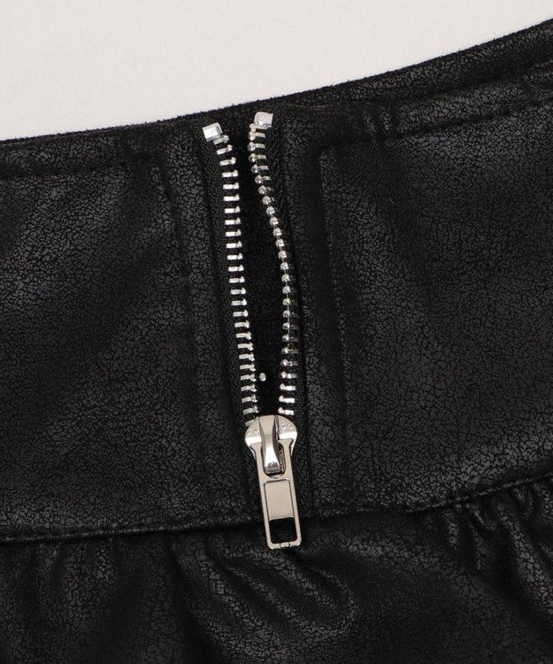 WEGO スタッズフリルティアードミニスカパン ブラック