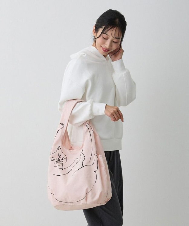 ROOTOTE 1188【折り畳み可能】EU.ラウンド.ブラサガリネコ-A 04：モモ