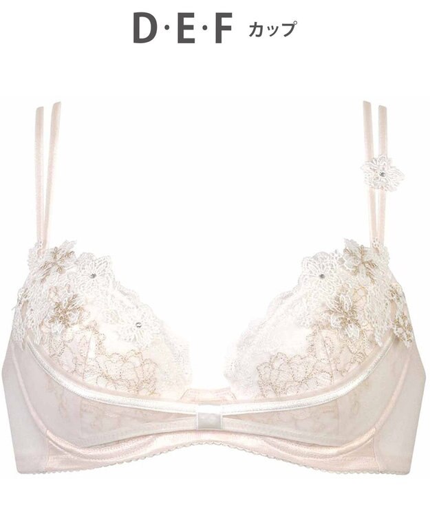 WACOAL ブラジャー 【リボンブラ 胸もとフィットながもち】 動いてもパカパカしにくい レディース BXD409 /ワコール ホワイト