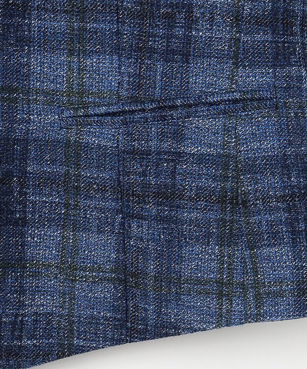 JOSEPH ABBOUD 【イタリア素材/軽量/ストレッチ】サマーツィードジャージープリントベスト ネイビー系4