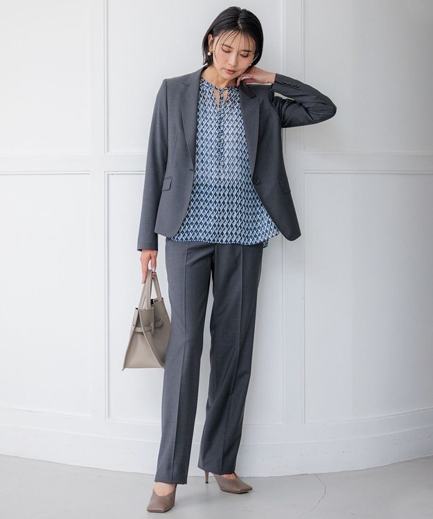 23区 S 【新色追加/セットアップ対応】ラフィーネウール 一つ釦 ジャケット グレー系