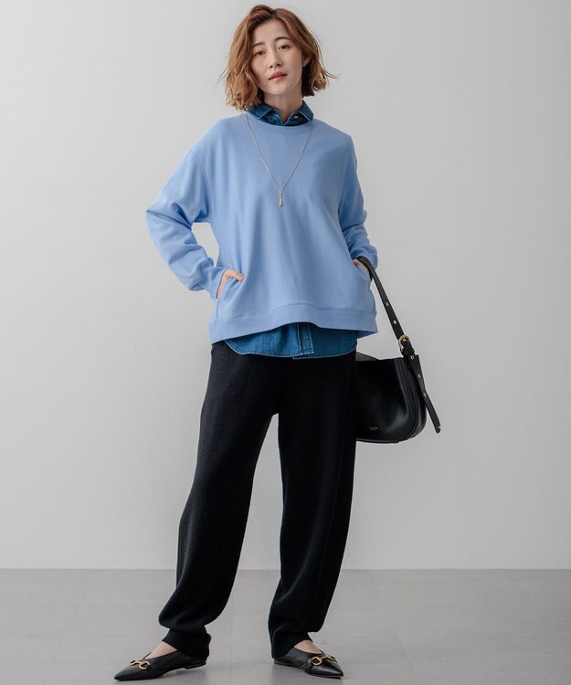 23区 【SLOW/一部店舗限定】ニットトータル パンツ ブラック系