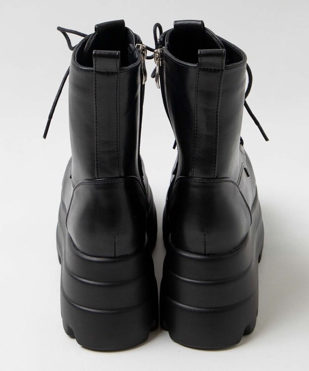 WEGO ボリュームレースアップショートブーツ ブラック