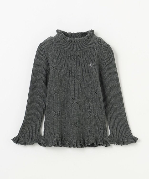 組曲 KIDS 【90-100㎝】リブニット チャコール系