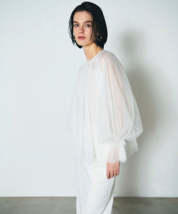 GRACE CONTINENTAL チュール2WAYトップ ホワイト