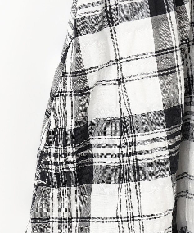 ANY KIDS ドッキング チェック柄 ワンピース モノトーン系