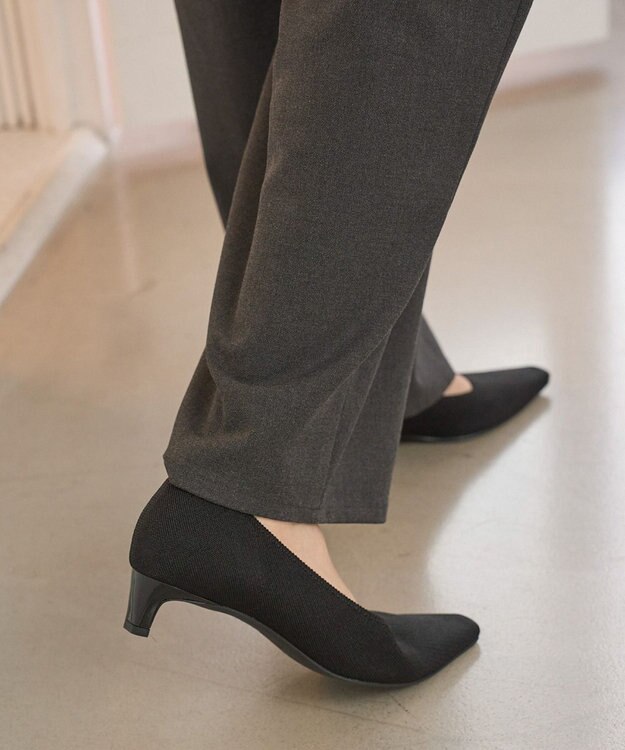 steppi 【洗える/撥水】スクエアトゥ パンプス ブラック