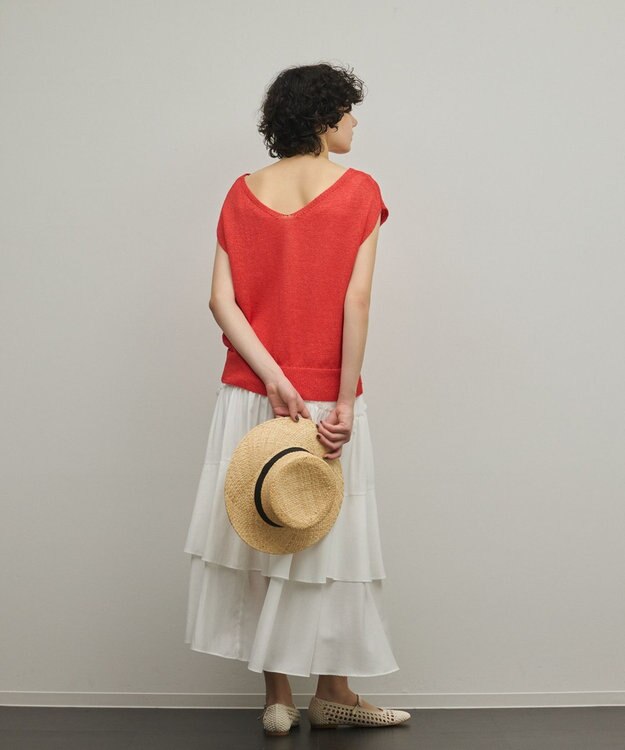 GRACE CONTINENTAL ドルマンルーズニットトップ レッド