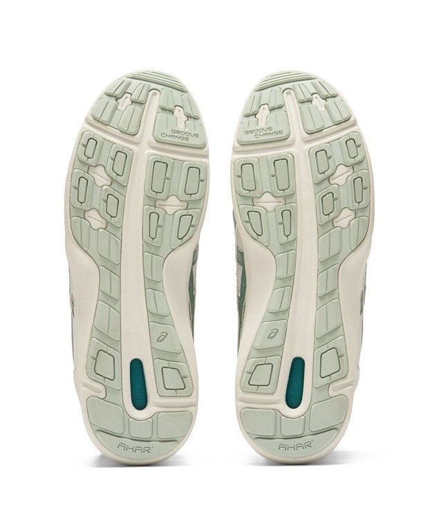 ASICS WALKING ハダシウォーカー レディース 3E相当 ライトグレー×モスグリーン