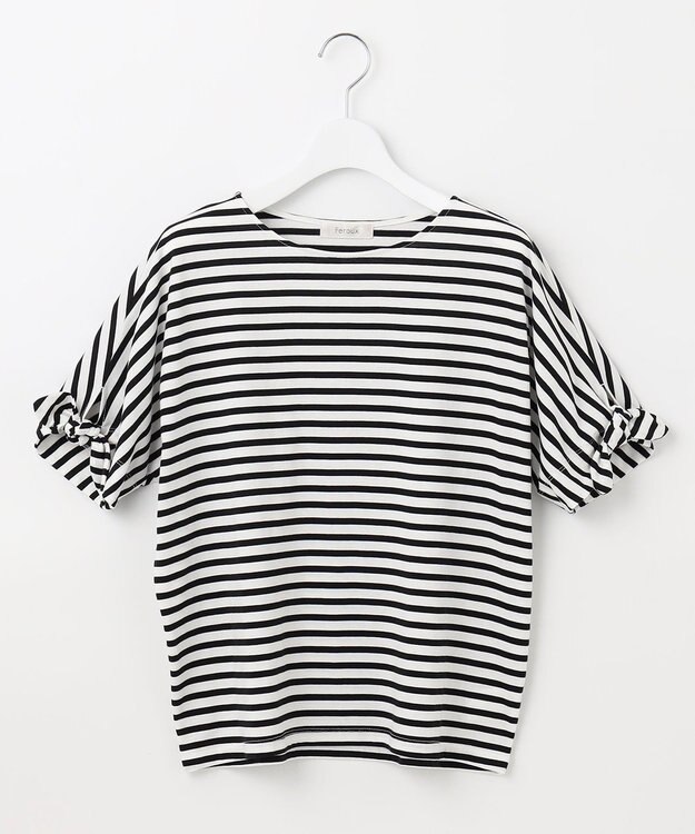 Feroux 【UVケア】リボンスリーブドルマン Tシャツ ホワイト系1