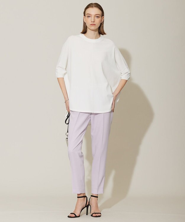 ICB 【新色追加・接触冷感・UVカット・洗える】 ヴィスコースナイロンハイゲージ 半袖プルオーバー オフホワイト系