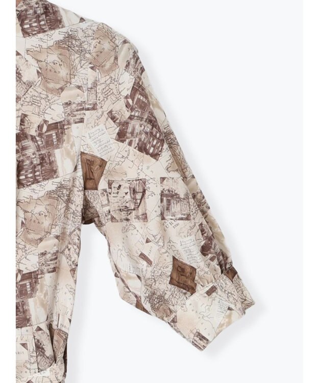 Te chichi マップパターンプリントワンピース ベージュ