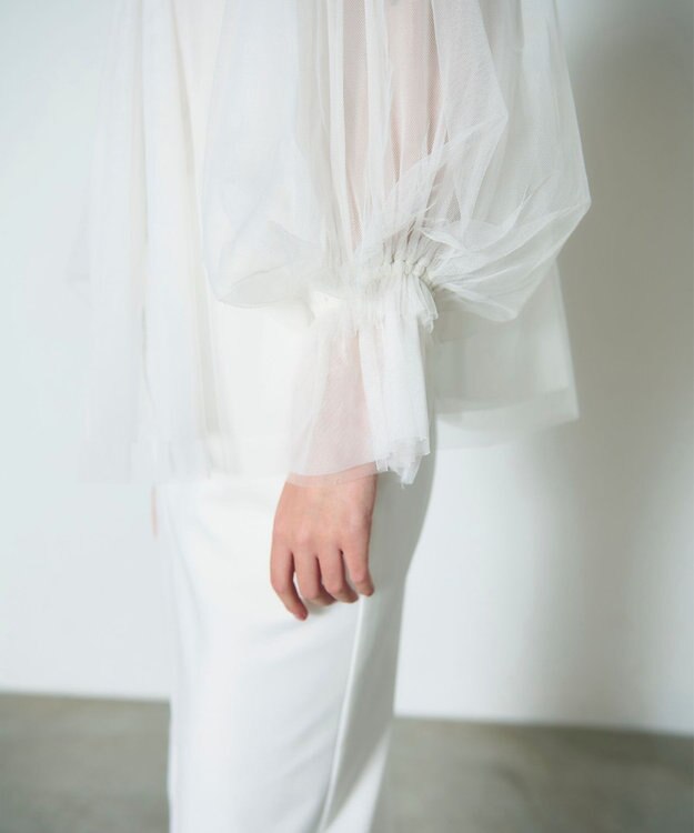 GRACE CONTINENTAL チュール2WAYトップ ホワイト