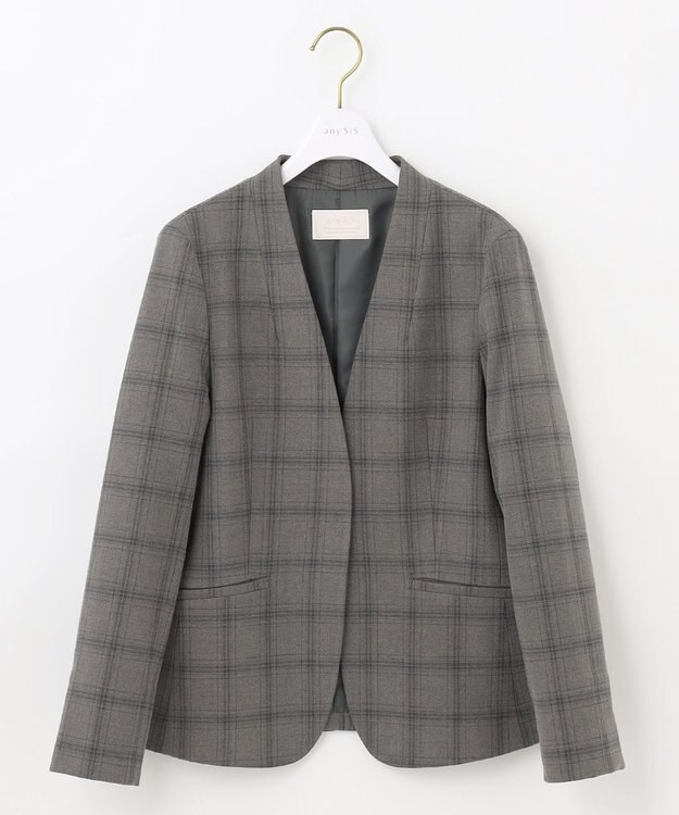 ANY SIS 【保温性あり/洗える】サーモ 2WAY ストレッチ ジャケット グレーベース