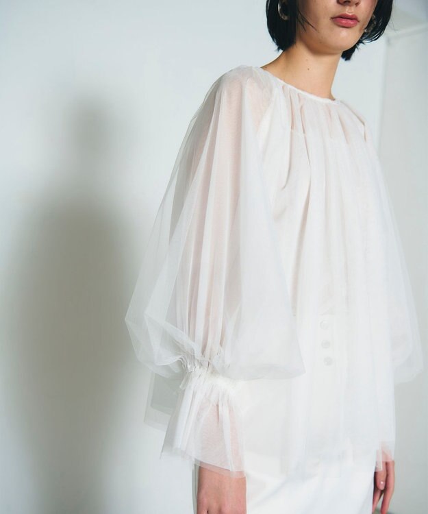 GRACE CONTINENTAL チュール2WAYトップ ホワイト