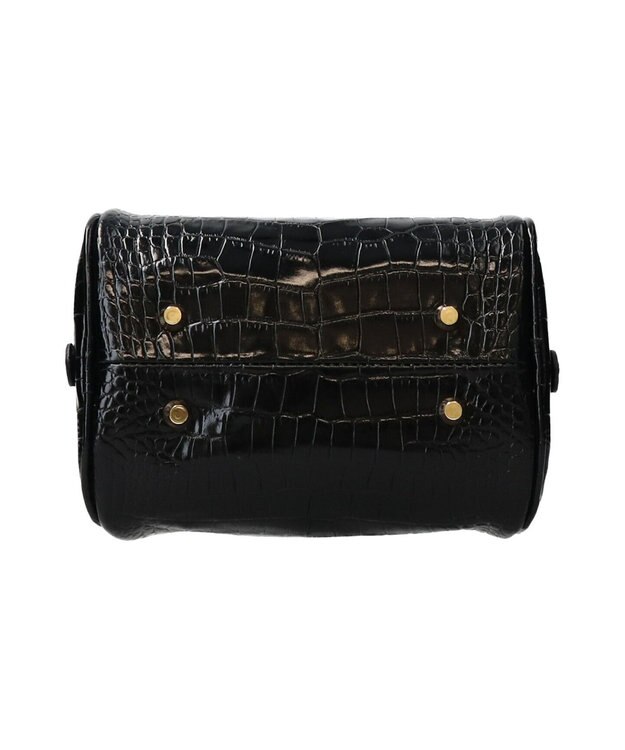 INTER-CHAUSSURES 【CHRISTIAN VILLA】クロコ型押しミニハンドバッグ ブラック型押