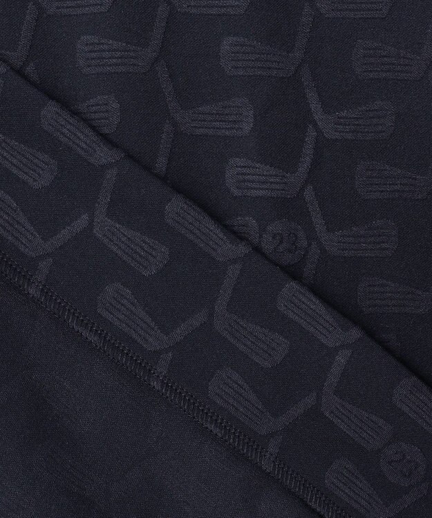 23区GOLF 【MEN】【吸湿発熱】クラブ柄 ハーフジップ ネイビー系