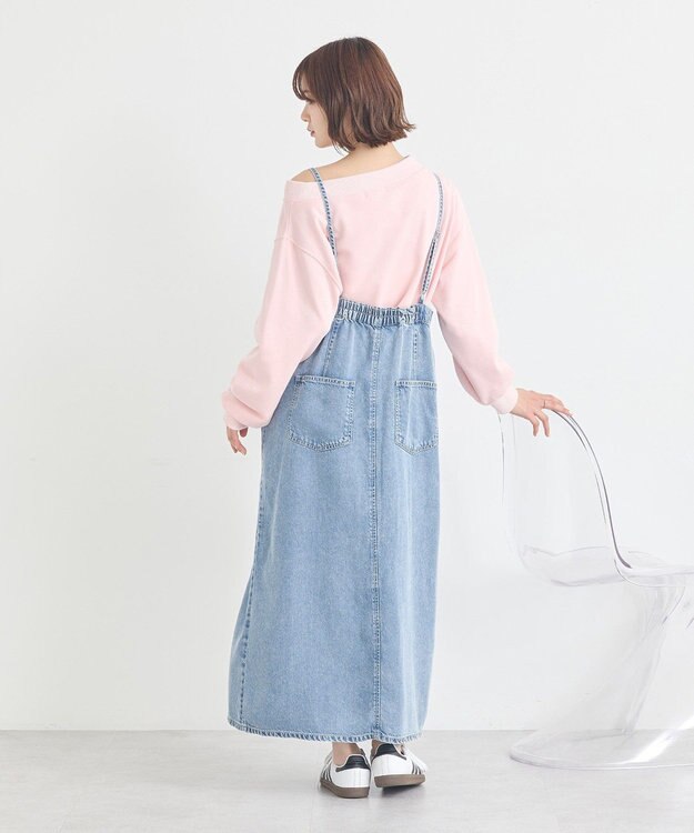 earth music&ecology ダブルジップデニムキャミワンピース Indigo