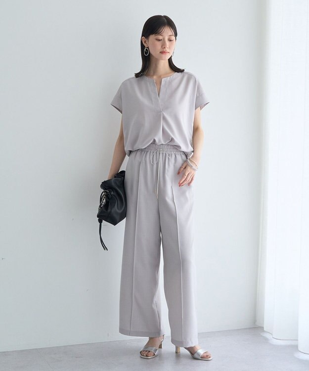 YECCA VECCA 【UVカット】サラサライージーワイドパンツ Light Gray